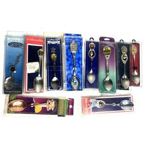 10 collectable souvenir spoons